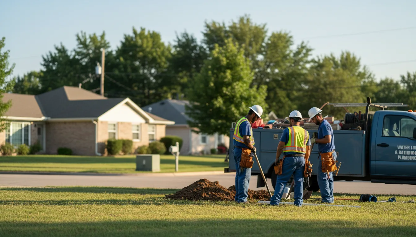 Residential water line and bathroom plumbing service in Bokchito, OK